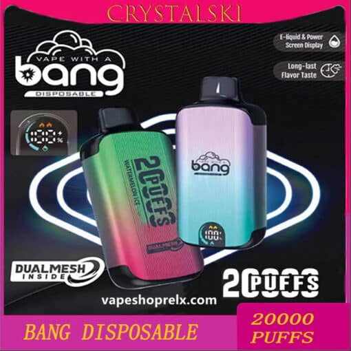 Bang DUALMESH 20000 Puffs全新一次性拋棄式霧化棒/LED顯示屏/可充電一次性電子煙 持久電量