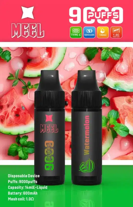 MEEL 9000 PUFFS 抛棄式一次性電子煙 可充電 711到付 - 图片 3